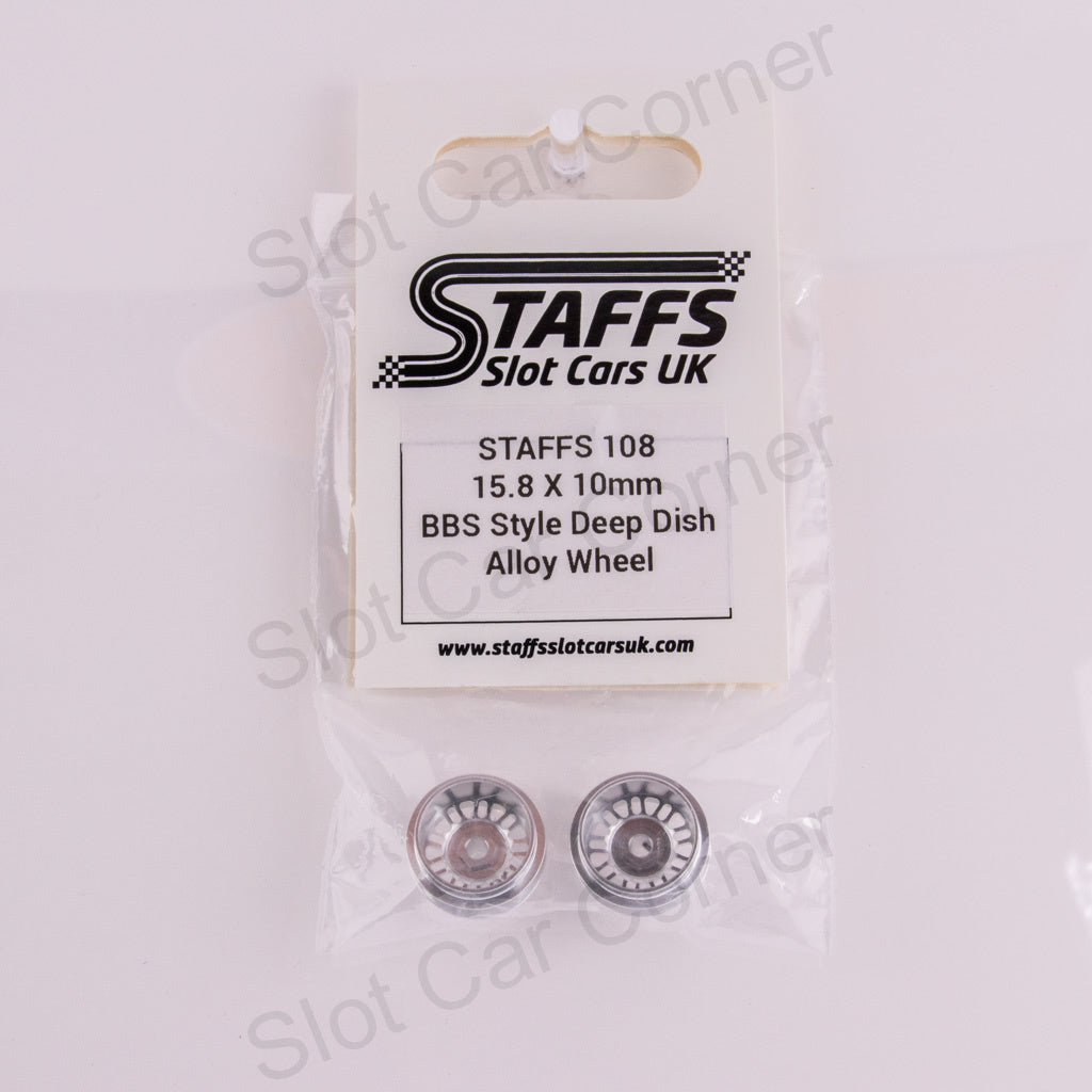 Staffs 108 15.8 x 10mm BBS Deep Dish Aluminum Wheels, Silver