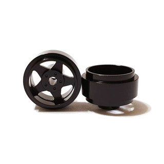 Staffs 13 15.8 x 8.5mm 5 Spoke Aluminum Wheels, Black