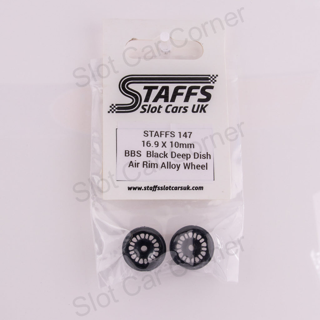 Staffs 147 16.9 x 10mm BBS Deep Dish Aluminum Wheels, Black