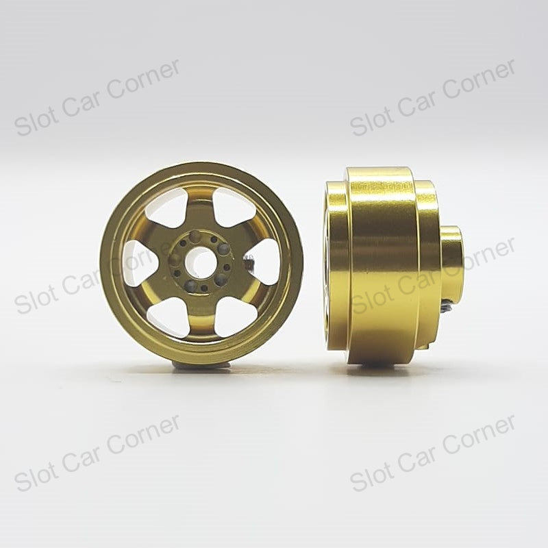 Staffs 192 Aluminum 6-Spoke 15.8 x 8.5mm Wheels, Gold