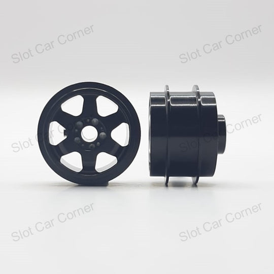 Staffs 201 15.8 x 10mm 6 Spoke Air Aluminum Wheels, Black