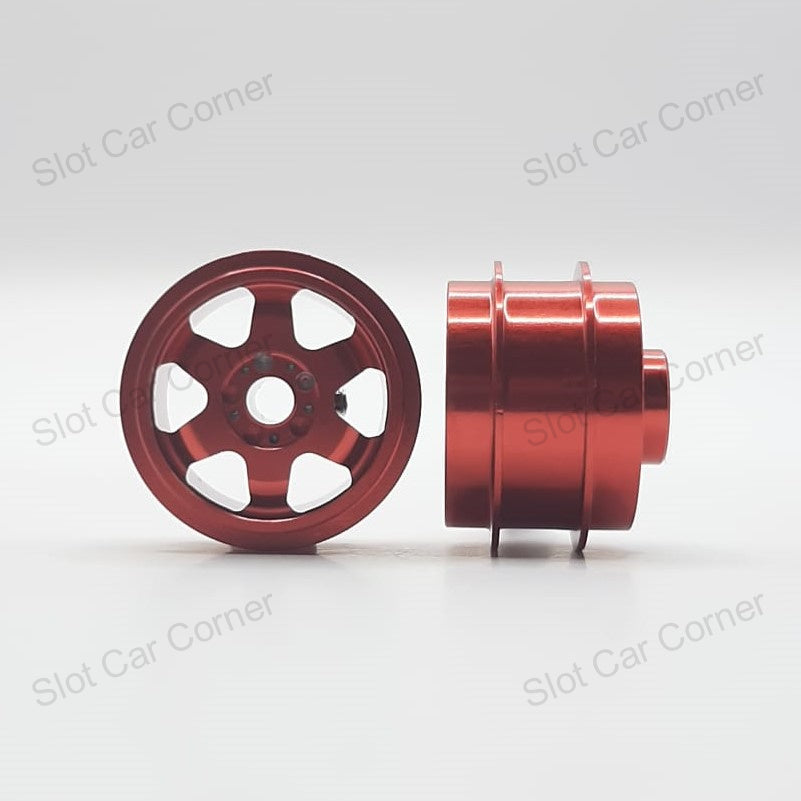 Staffs 203 15.8 x 10mm 6 Spoke Air Aluminum Wheels, Red