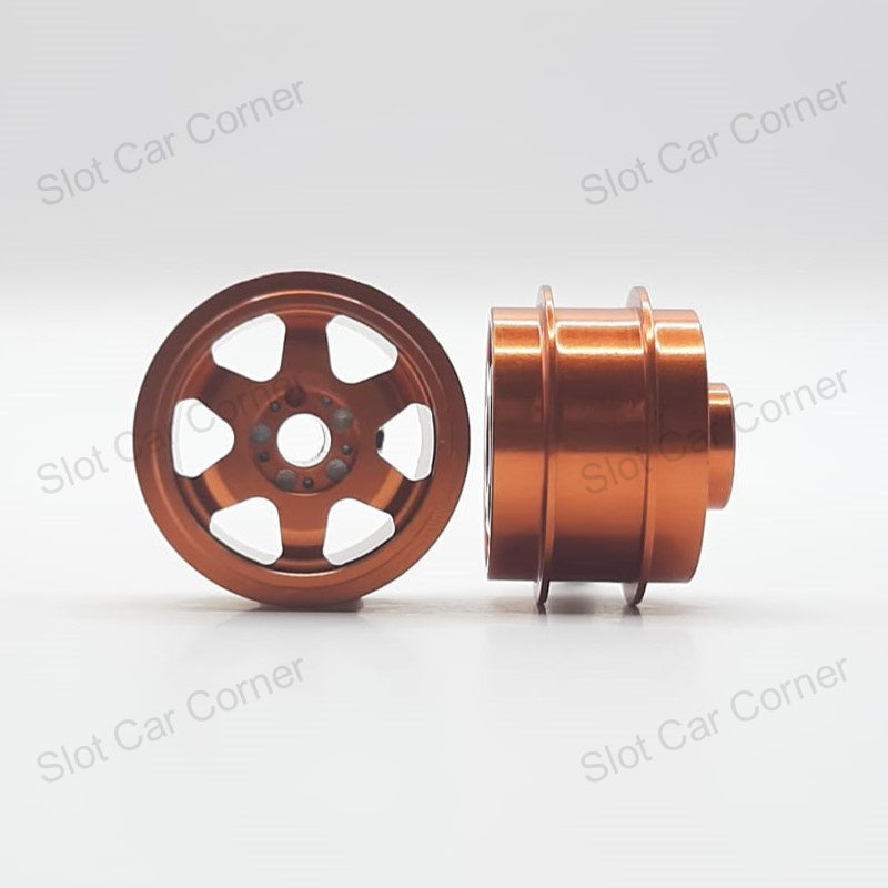 Staffs 206 15.8 x 10mm 6 Spoke Air Aluminum Wheels, Orange