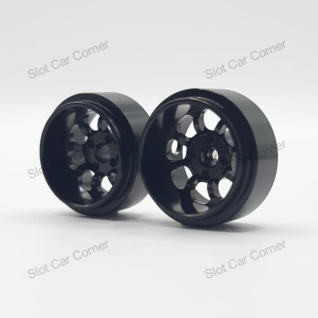 Staffs 234 15.8 x 8.5mm Minilite Deep Dish Aluminum Wheels, Black