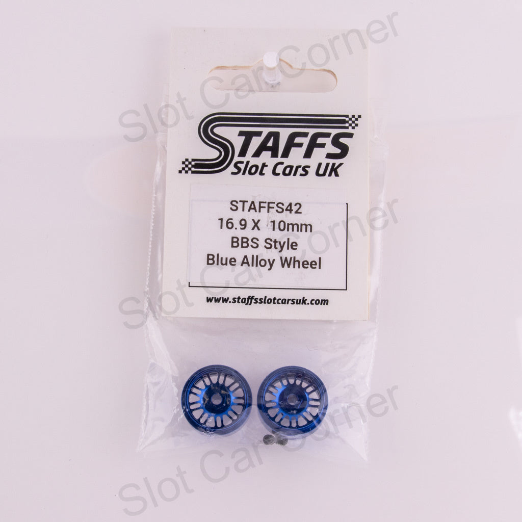 Staffs 42 16.9 x 10mm BBS Aluminum Wheels, Blue