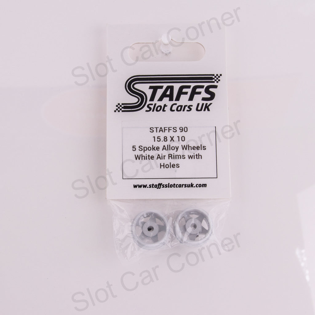 Staffs 90 15.8 x 10mm 5-Spoke Aluminum Wheels, White