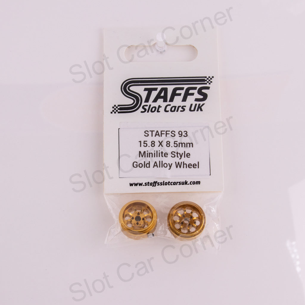 Staffs 93 15.8 x 8.5mm Minilite Aluminum Wheels, Gold