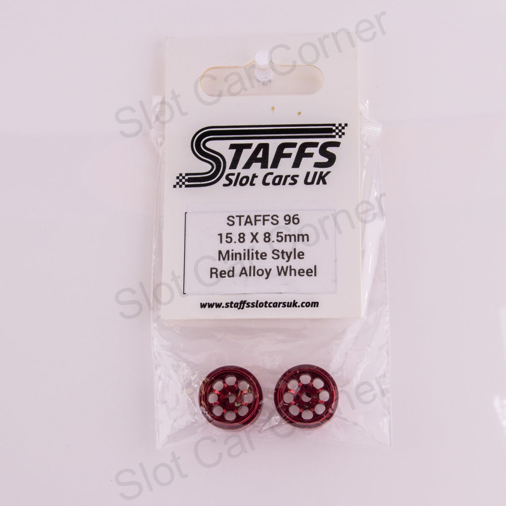 Staffs 96 15.8 x 8.5mm Minilite Aluminum Wheels, Red
