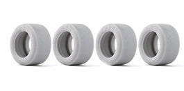 TYR006RS Thunder Slot GRAY Rear Slick Tires, 10.8x19mm for Low Grip Track