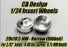 CB Design CBD1670 1:24 Narrow Insert 20 x 10.5mm Wheels, 3/32" Axle, Center Rib