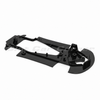 NSR 1625 black medium-stiffness Corvette C8R chassis, angled top view