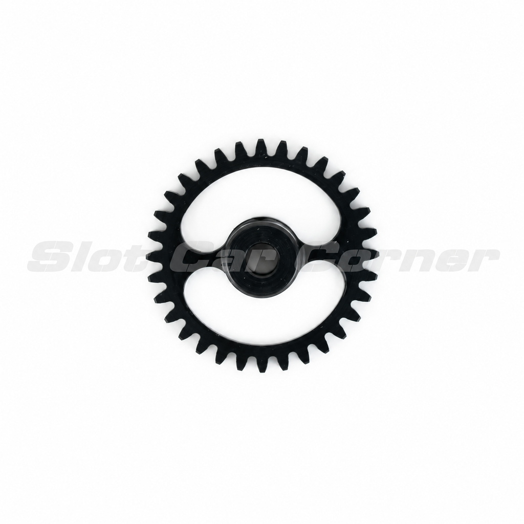 NSR 5932 black 32-tooth ERGAL Hypercar sidewinder gear, front view