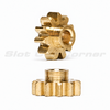 NSR 6911A 11-tooth brass pinion shown in angled and side views