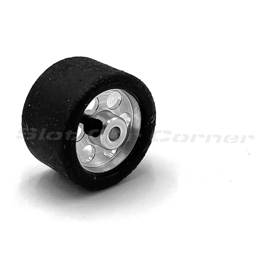 NSR 9045 19.5 × 13mm Hard Rubber Rear Trued Wheel and Tire Set