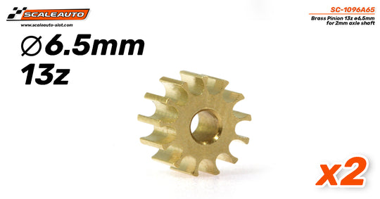 Scaleauto SC-1096A65 6.5mm 13-tooth Brass Pinion