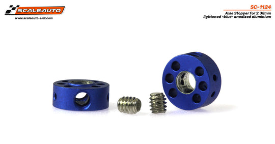 Scaleauto SC-1124 Axle Stopper Lightened, Aluminum (Blue)