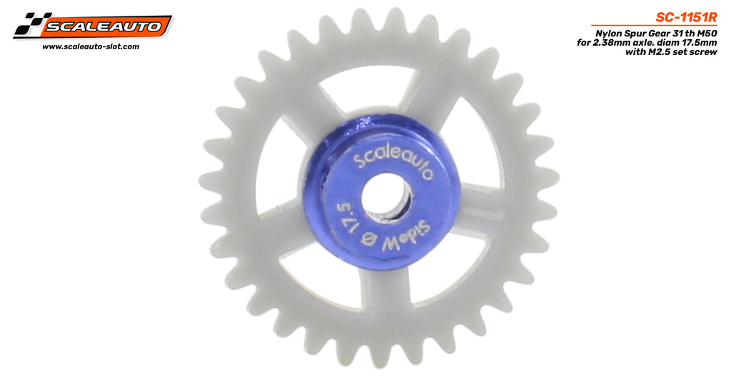 Scaleauto SC-1151R 17.5mm Nylon Spur Gear, 31-Teeth