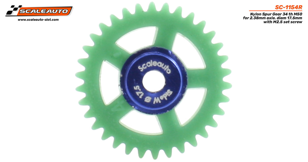 Scaleauto SC-1154R 17.5mm Nylon Spur Gear, 34-Teeth