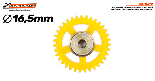 Scaleauto SC-1159R 16.5mm Polyamide Sidewinder Spur Gear, 28-Teeth