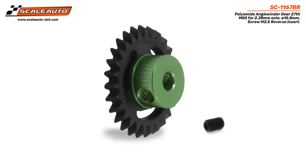 Scaleauto SC-1167BR 3/32" Anglewinder Gear - 27T REVERSE Insert, 15.8mm Diameter