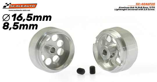 Scaleauto SC-4046F25 Aluminum 16.5 x 8.5mm Lightweight Universal Wheel
