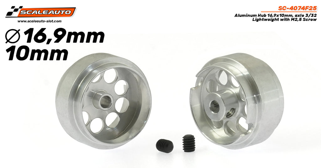Scaleauto SC-4074F25 16.9 x 10mm Aluminum Wheels