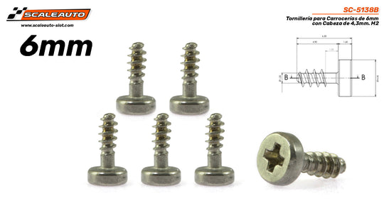SC-5138B Scaleauto Large Head Screws, 6mm
