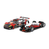Scaleauto SC-6075R Spyker C8 Laviolette GT2R No. 85, red, black and silver livery, body and chassis separated view