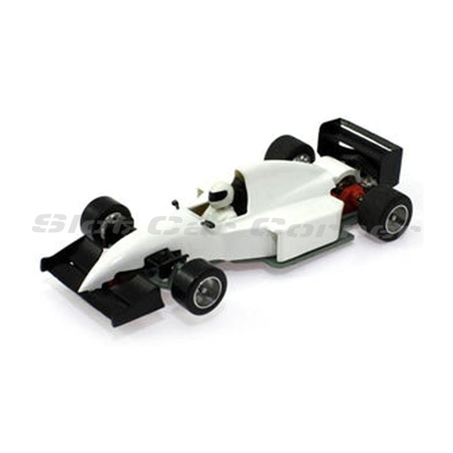Scaleauto SC-6251a Formula 90-97 low nose white racing kit, complete assembled car front three-quarter view