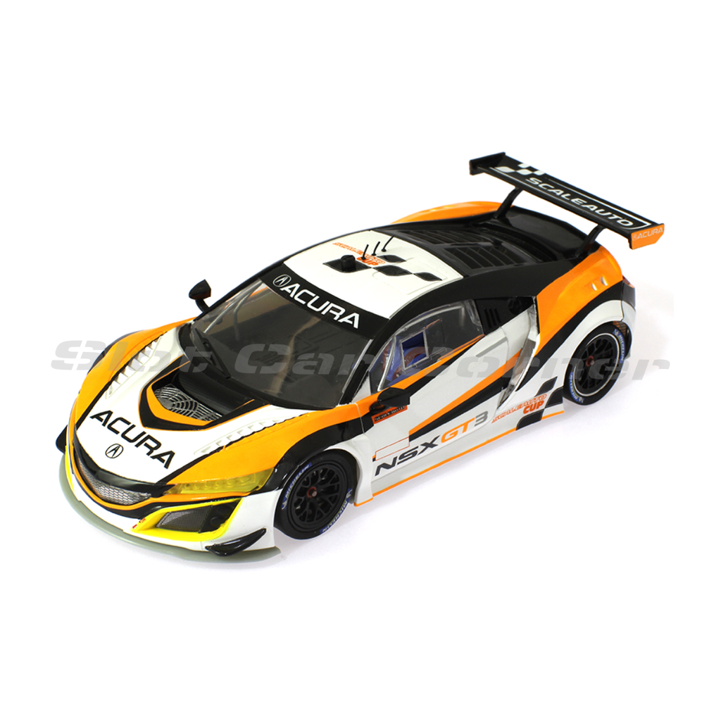 Scaleauto SC-6287A H. NSX GT3 Cup Version, White/Orange, front three-quarter view