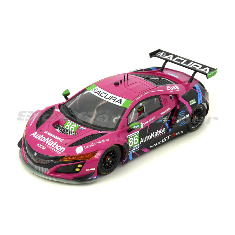 Scaleauto SC-6348R NSX GT3 No. 86, pink and black AutoNation livery, front three-quarter view