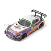 Scaleauto SC-6356R Mercedes AMG GT3 No. 33, Wynn's purple, pink, orange and white livery, front three-quarter view