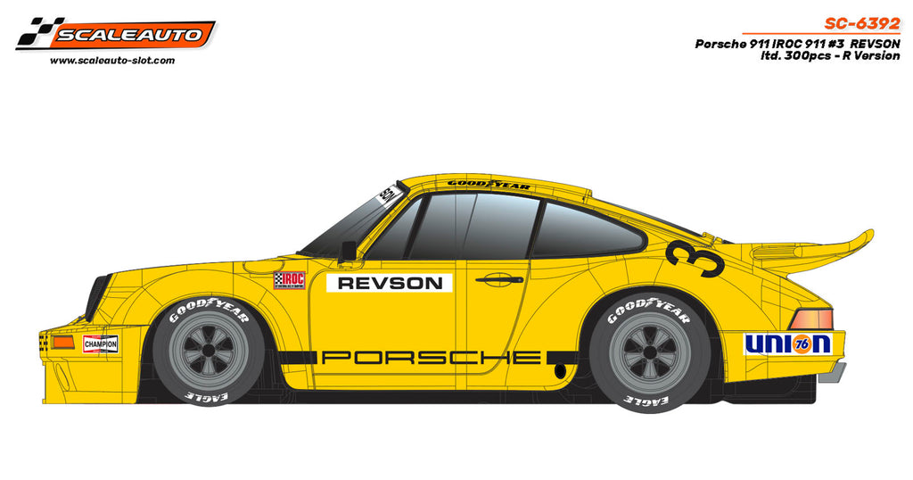Scaleauto SC-6392R Porsche 911 RS Revson No. 3, '73 IROC Riverside (Pre-order)