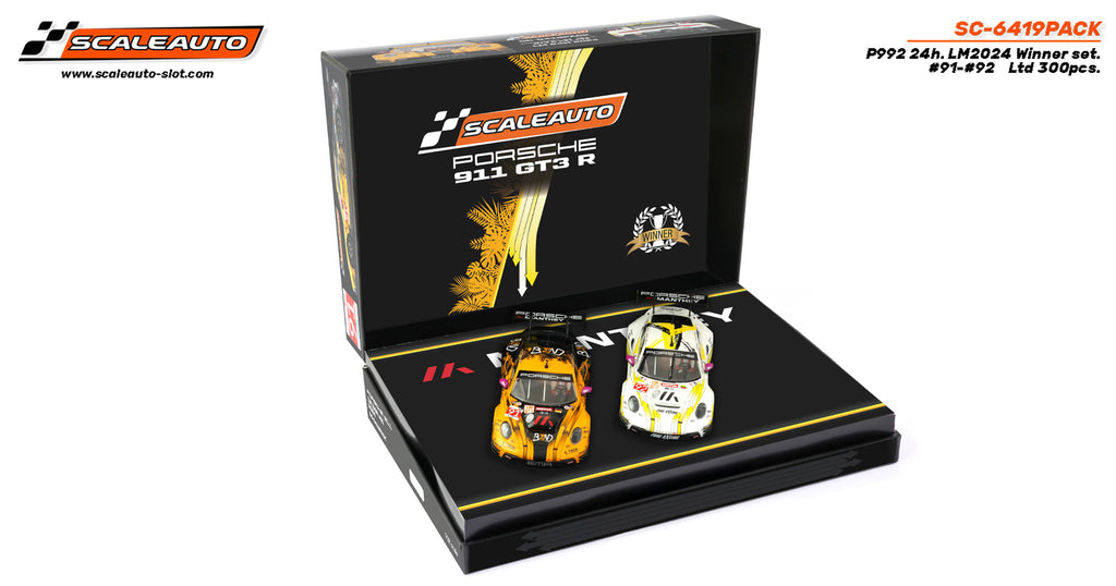 Scaleauto SC-6419PACK Porsche 911 (992 Model) GT 3 Twin-Pack, LIMITED EDITION