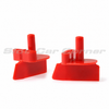Two red Scaleauto SC-1607 Club Racing guide flags with 8.3 mm blades and 3.4 mm posts, angled views