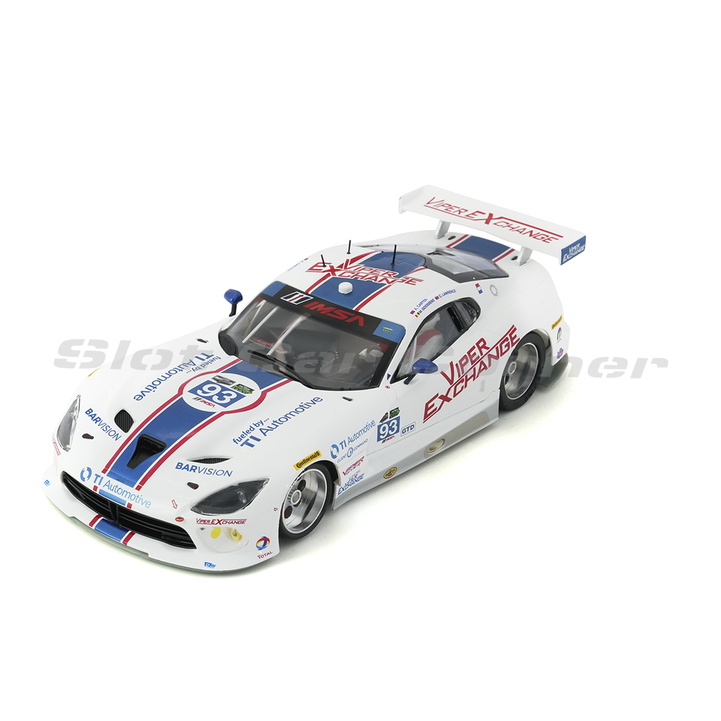 Scaleauto SC-6146RS white, blue and red SRT Viper GTS-R No. 93 slot car, front three-quarter view