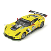 Scaleauto SC-6198RS yellow Corvette C7R GT3 No. 74 slot car, front three-quarter view