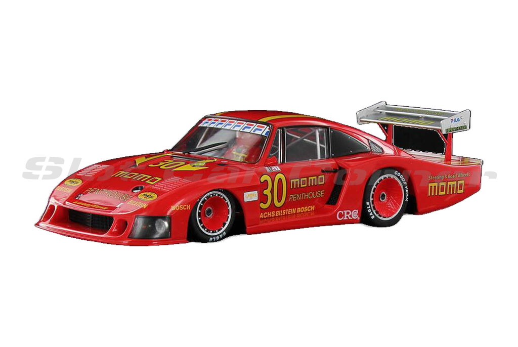 Sideways SW24 Porsche 935/78 Gr. 5 Moby Dick MOMO No. 30, front three-quarter view on white background