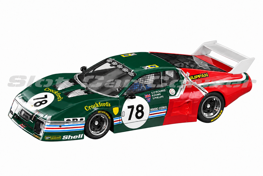 Sideways SW51B 512BB/LM No. 78 Le Mans 1980 End of Race slot car, front three-quarter view