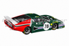 Sideways SW51B 512BB/LM No. 78 Le Mans 1980 End of Race slot car, rear three-quarter view showing replacement red rear bodywork