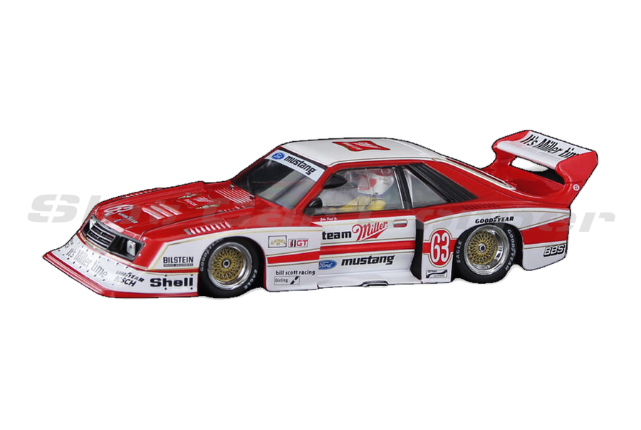 Sideways SW66 Mustang Turbo Team Miller No. 63, front three-quarter view on white background