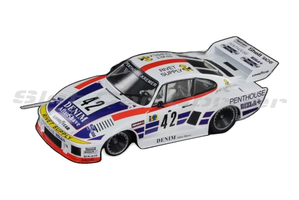 Sideways SW74 Porsche 935/K2 No. 42, 24h Le Mans 1977, front three-quarter view on white background