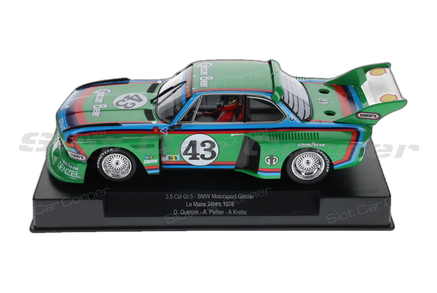 Sideways SW88 BMW 3.5 CSL Group 5 Schnitzer Motorsport No. 43, side view on white background