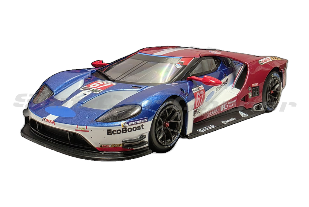 Sideways SWCAR02G Ford GT GTE No. 67, 24h Daytona 2018 Winner, front three-quarter view on white background