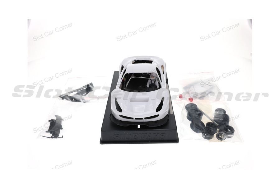 Sideways SWCAR08K Fantasy Car 01 GT3, White Kit, front three-quarter view on white background