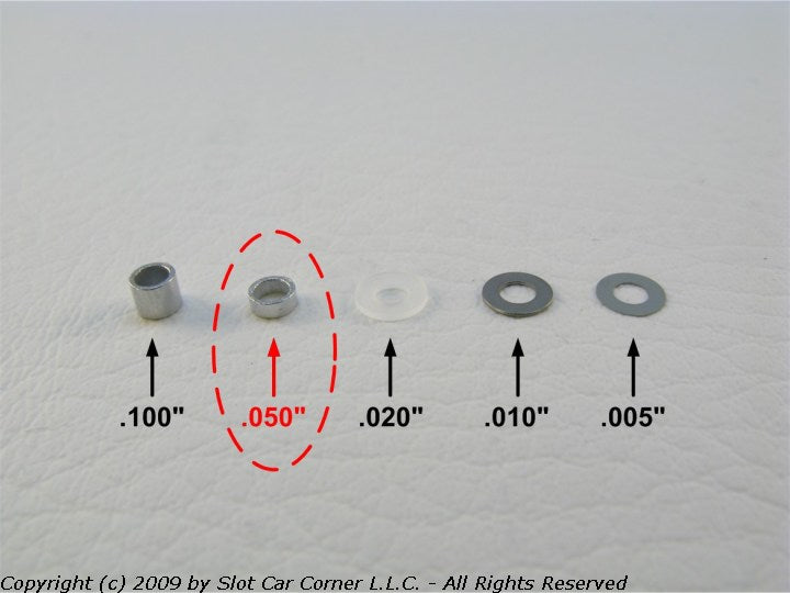 Axle Spacers for 3/32" Axles, .050" Wide, Aluminum