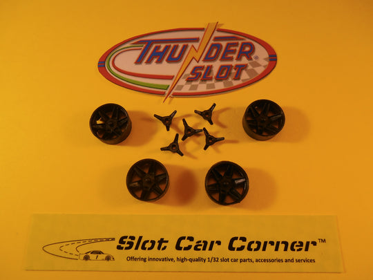 IN001C Thunder Slot 3 Pole Knockoff Wheel Inserts, Lola T70