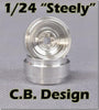 CB Design CBD0690 1:24 Classic Steel 20 x 10.5mm Wheels, 3/32'' Axle, Center Rib