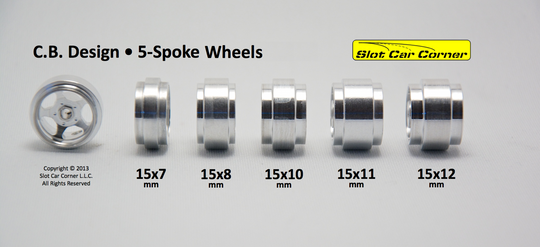 CBD0315 CB Design 5-Spoke Classic 15 x 12mm Aluminum Wheels