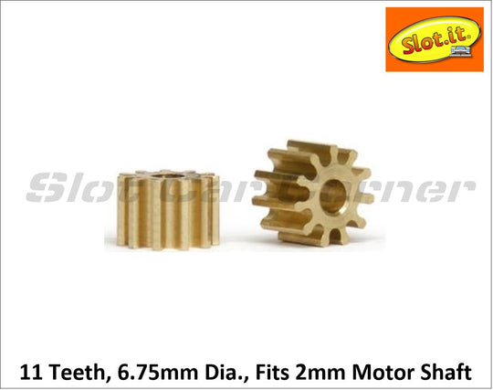 Slot.It PI6711o 11T 6.75mm AW Pinion Gear (Brass)